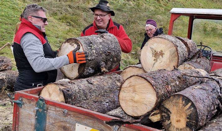 Holztransport zur Hütte