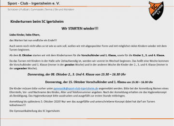 Start Kinderturnen