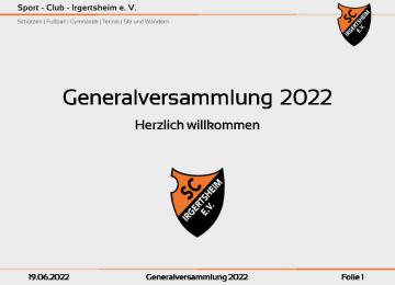 Generalversammlung am 19.06.2022