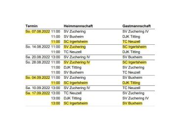 Spielplan