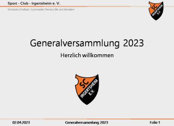 Generalversammlung am 02.04.2023